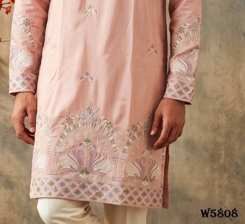 Outluk Wedding Vol 58 Silk Mens Kurta With Pajama 